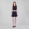 Noe Cropped ribbed knit top Black