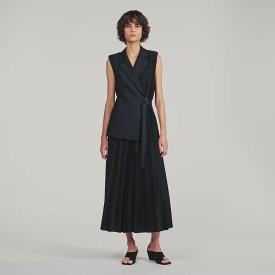 Eleonore 2-in-1 wraparound maxi dress Black