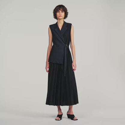 Eleonore 2-in-1 wraparound maxi dress Black