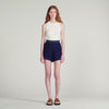 Mareo High-Waisted Crochet Shorts Navy Blue