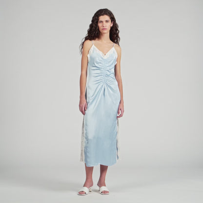 Gaiana Satin-Effect Maxi Dress With Straps SKY BLUE