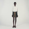 Oliviana Short Checked Pleated Skirt Ocher / Blue