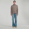Oversize Rib Turtleneck Ribbed wool and cashmere jumper Beige / Taupe
