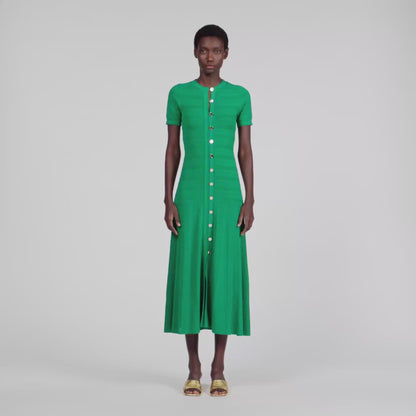 Milona Knit Maxi Dress EMEURAUDE GREEN