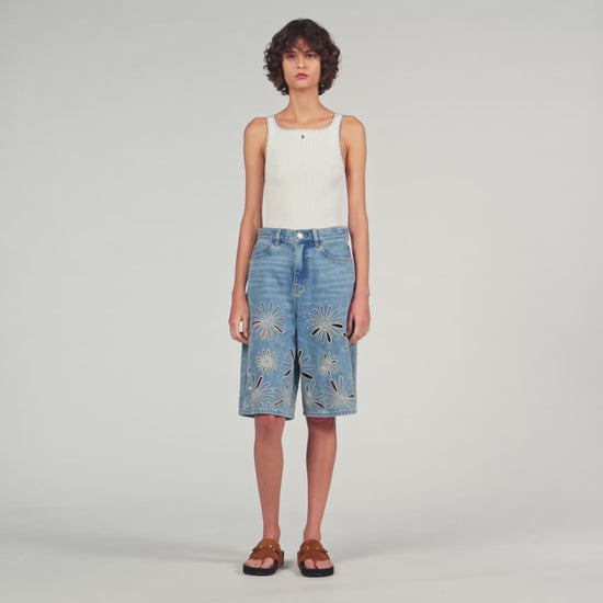 Ribbed Vest Top Ecru
