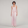 Satin Wide Leg Trousers Light Pink