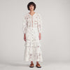 Lucienne Long Openwork Cotton Skirt Ecru