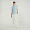 T Shirt With Double S Patch Sky Blue