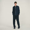 Stitched Zip Shirt Loose-Fit Zip-Up Shirt NAVY BLUE