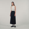 Curb Chain Buckle Pleated Skirt Black