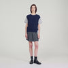 Hugues Dual-Material Knit Jumper Navy / Grey
