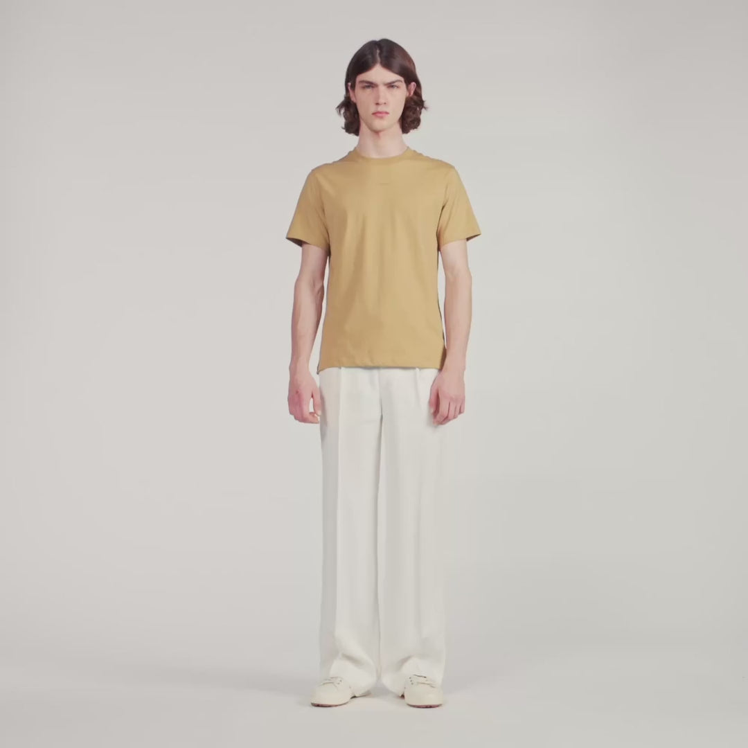 Sandro Logo Tee Cotton T-Shirt Beige