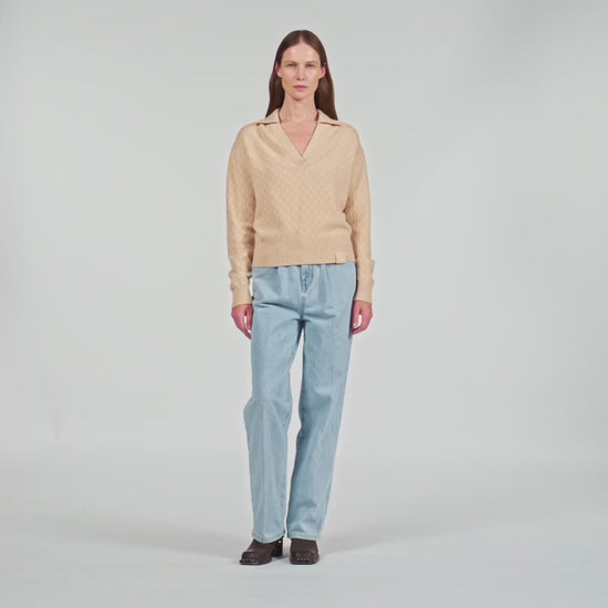 Numae Polo-Neck Jumper Beige