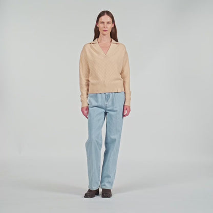 Numae Polo-Neck Jumper Beige
