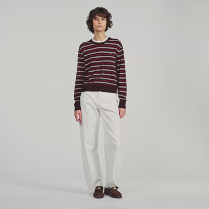 Mabel Striped wool jumper Brown