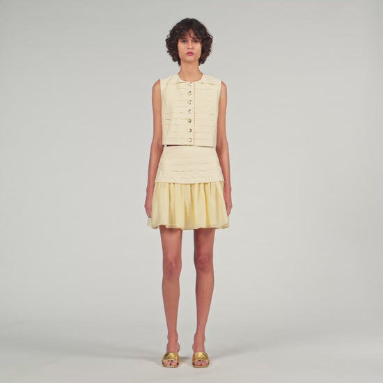 Pleated Crop Top Vanilla