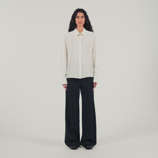 Floaty Silk Shirt White