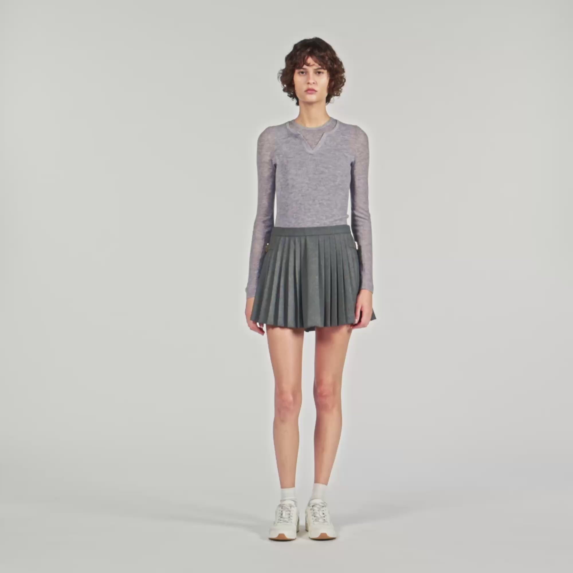 Yago Wool Layered Effect Jumper Grey