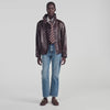 Joghen Oversized leather jacket Brown