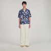 Hippie Trip Mc Loose-Fit Print Shark Collar Shirt Navy Blue