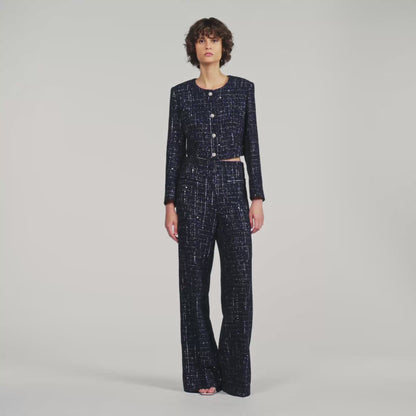Ophelie Decorative tweed jacket Blue