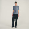 Knitted Polo Shirt With Zip Collar Grey Blu