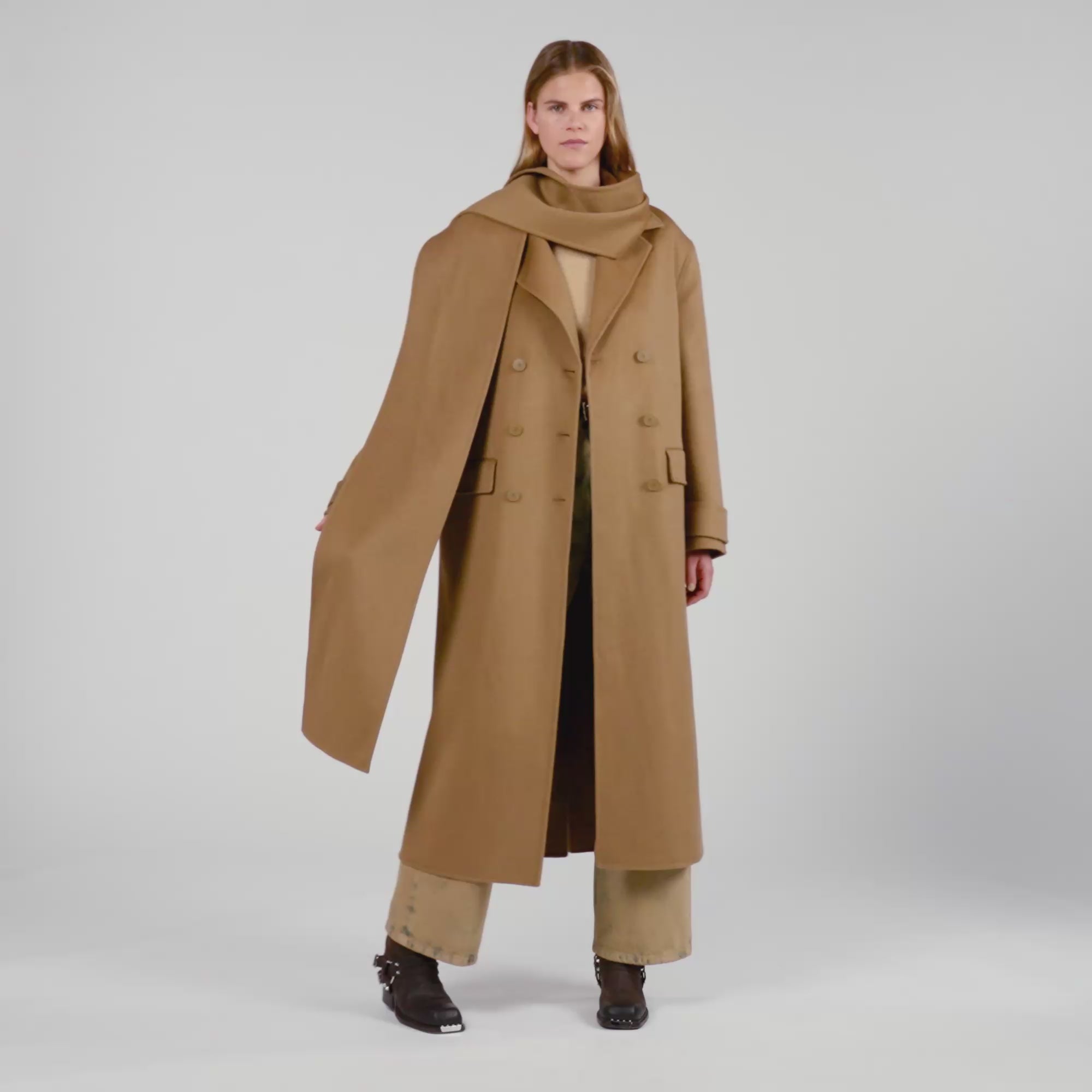 Uma Oversized Wool Coat Camel