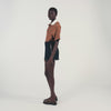 Mazarine Short Skirt With Leather Bands Navy Blue