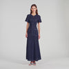 Diane Rhinestone Knit Maxi Dress Navy Blue