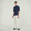Square Cross Loose Fit Shirt Navy Blue