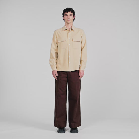 Flannel Pocket Shirt Flannel Shirt Beige