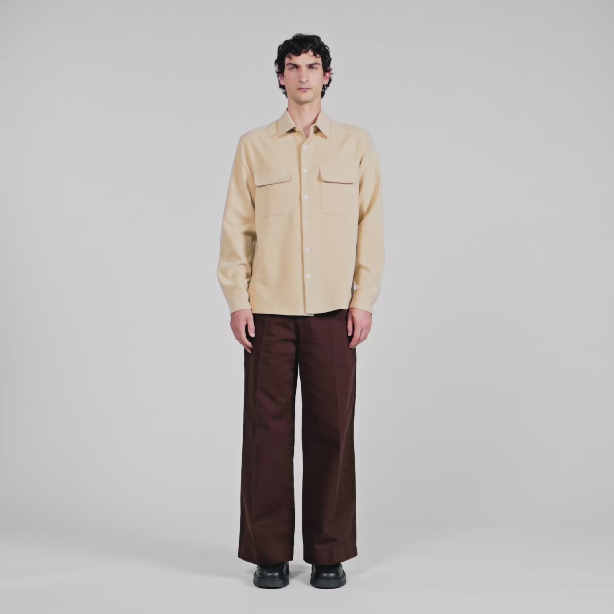 Flannel Pocket Shirt Flannel Shirt Beige