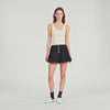 June Press-Stud Flared Shorts Black