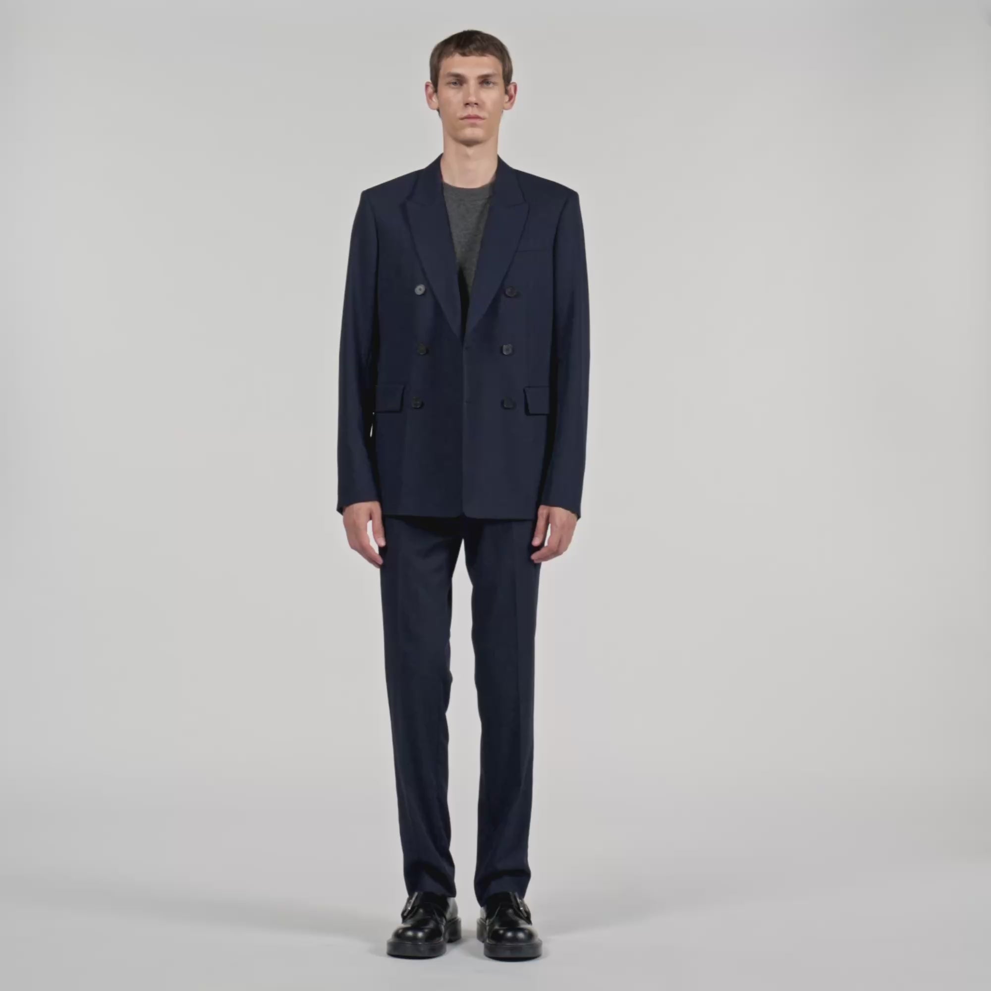 New Croise Double-breasted suit jacket Navy Blue