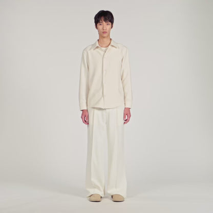 Joker Minimal Long-Sleeved Jersey Shirt Ecru