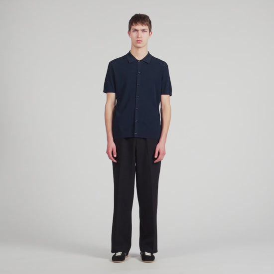 Openwork Shirt Navy Blue