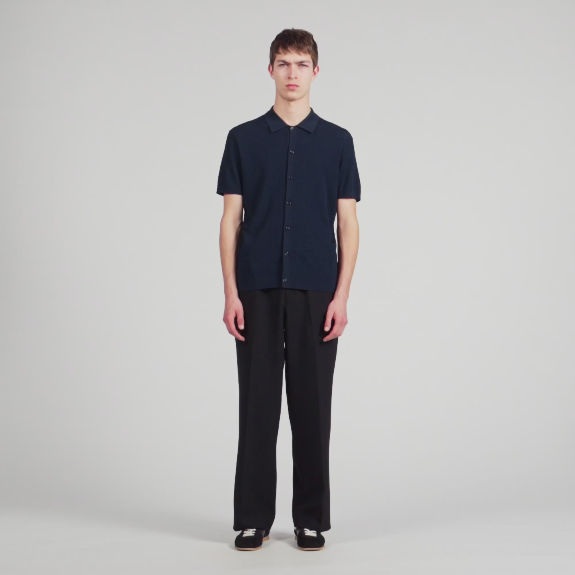 Openwork Shirt Navy Blue