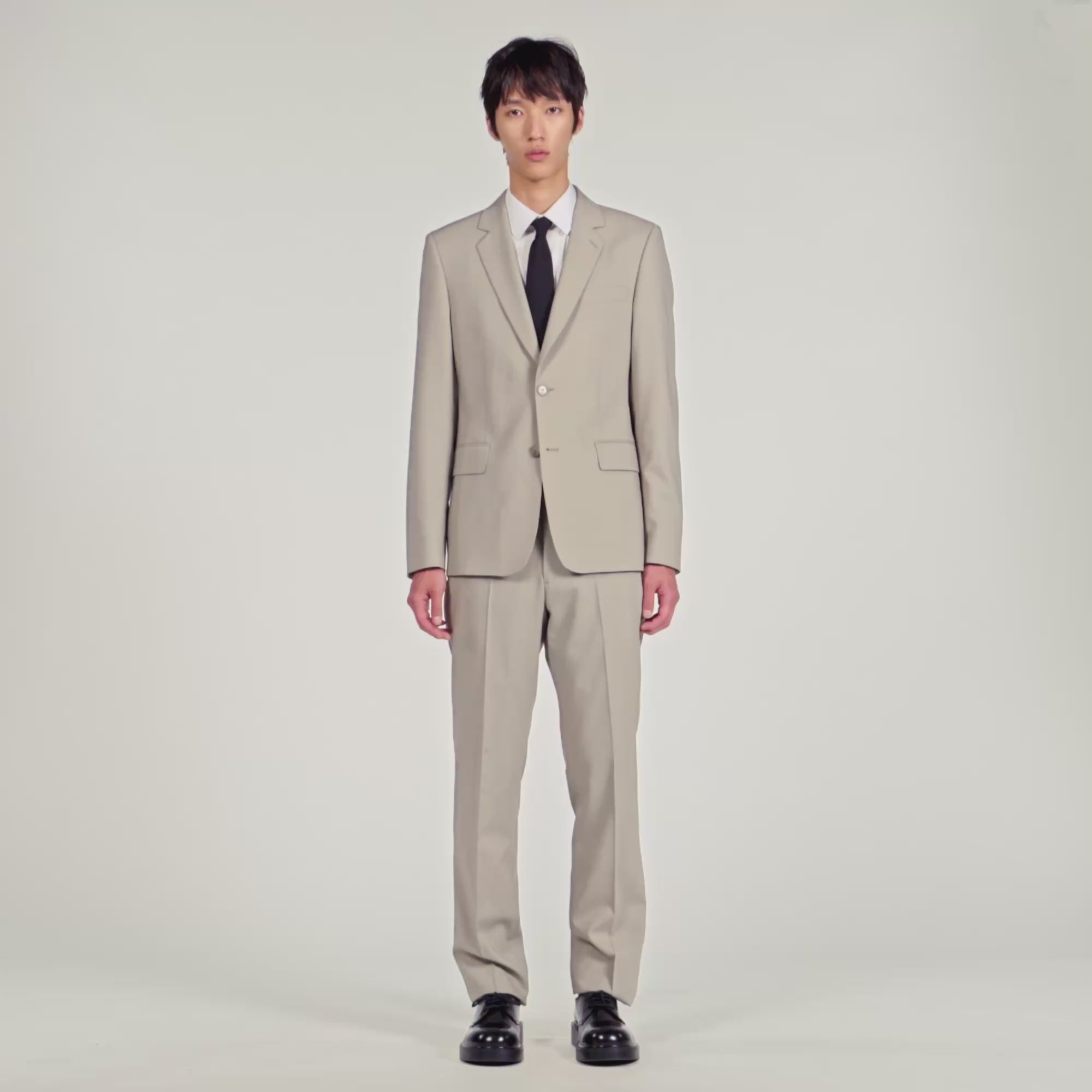 Formal Wool Suit Jacket Aluminum