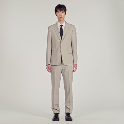 Formal Wool Suit Jacket Aluminum