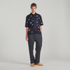 Velvet Flowers Mc Loose-fit floral shirt Midnight Blue