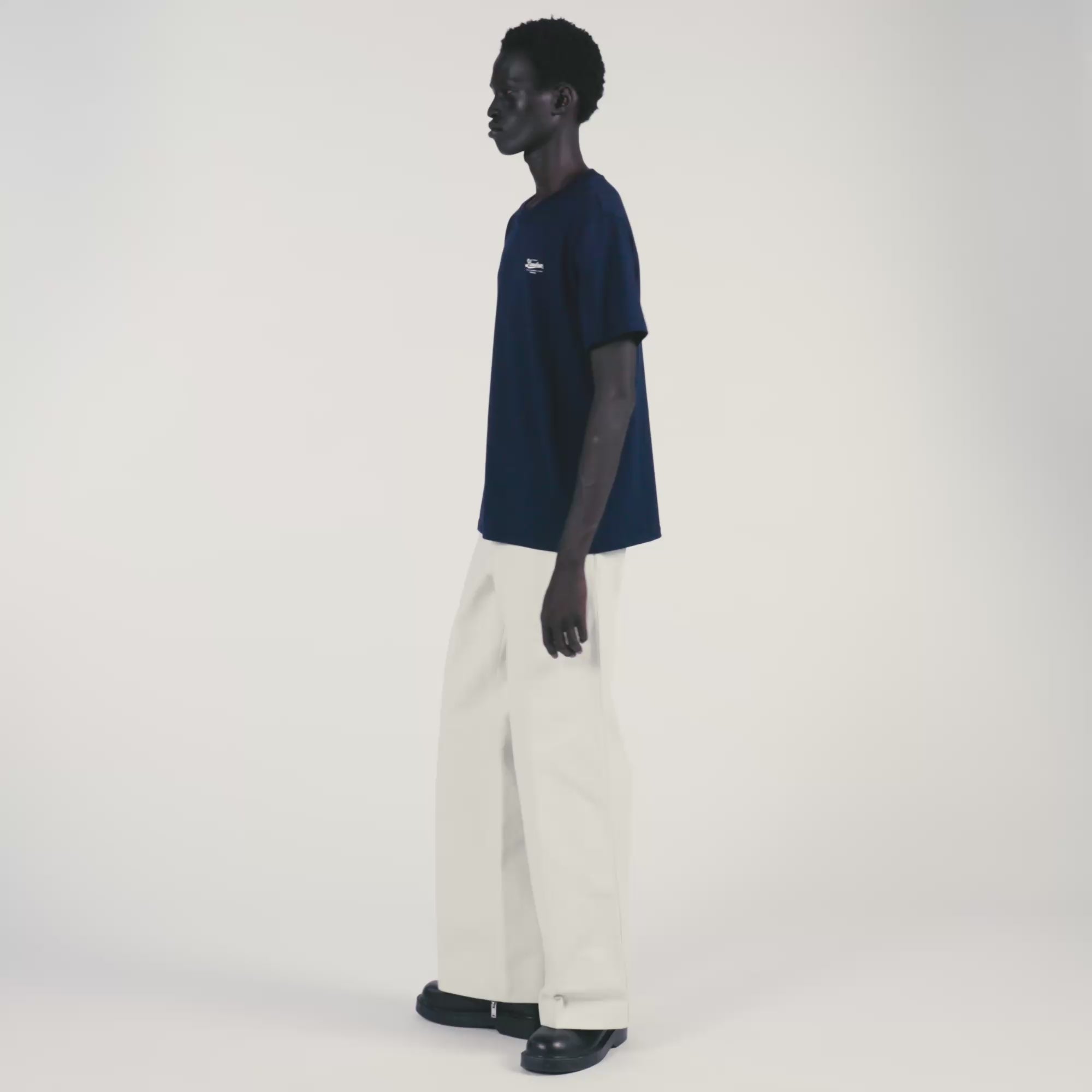 Atelier Tee T-Shirt With Appliqué Logo Midnight Blue