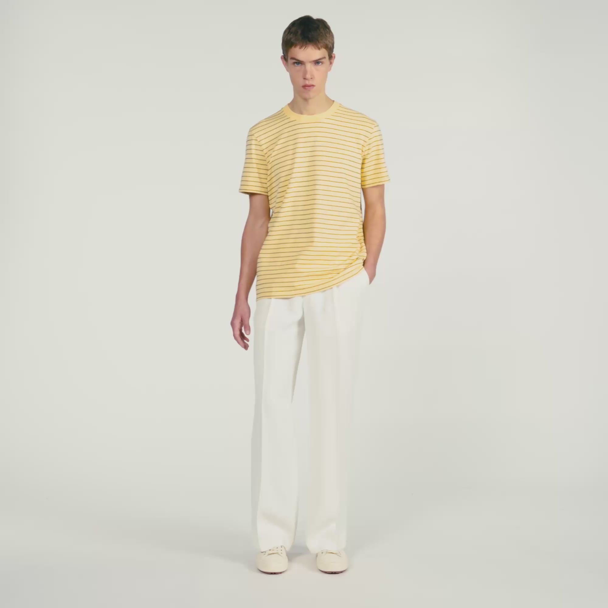 Striped T Shirt Yellow Black