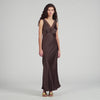 Lace Collar Maxi Dress Brown
