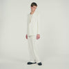 Croise Mode Lin Double-Breasted Linen Suit Jacket WHITE