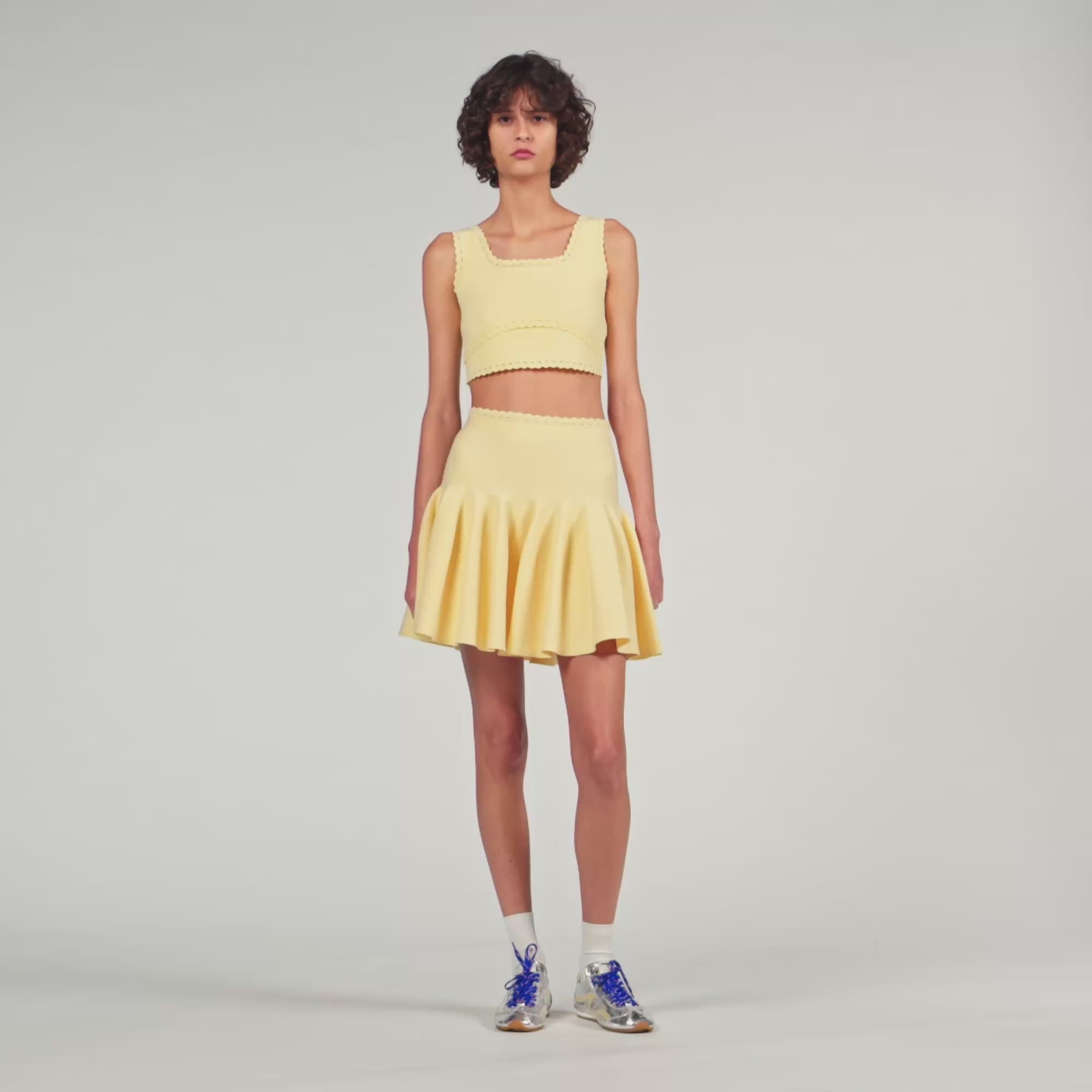 Short Knit Skater Skirt Butter