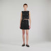 Lital Short Pleated Knit Skirt Black