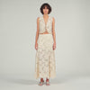Amaya Long Guipure Skirt Ecru