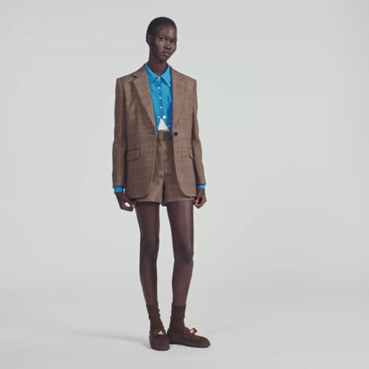 Finley Check wool jacket Taupe