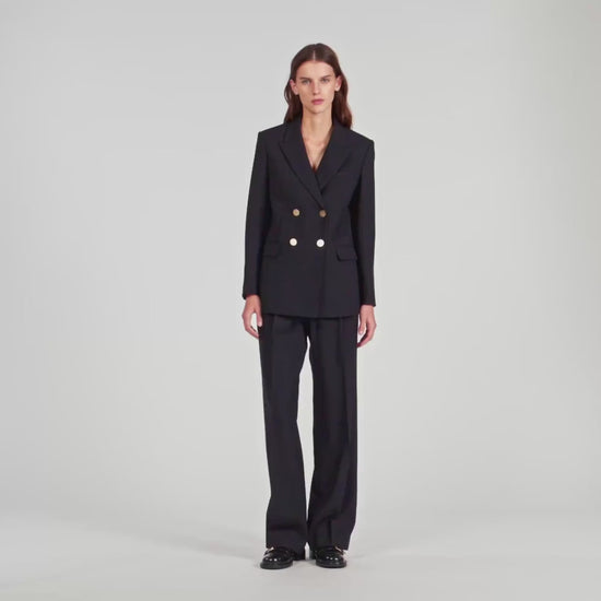 Thelma Wool Slim-Fit Suit Jacket Black