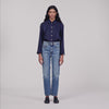 Nova Cotton shirt with wide cuffs Navy Blue